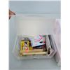 Image 2 : Lot of 3 Stackable Stationary Containers with Contents