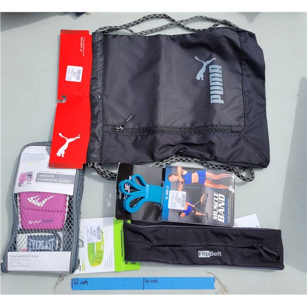 Sports Lot - Puma Carry sack, Flip Belt, Muscle Band, Kickboxing Gloves