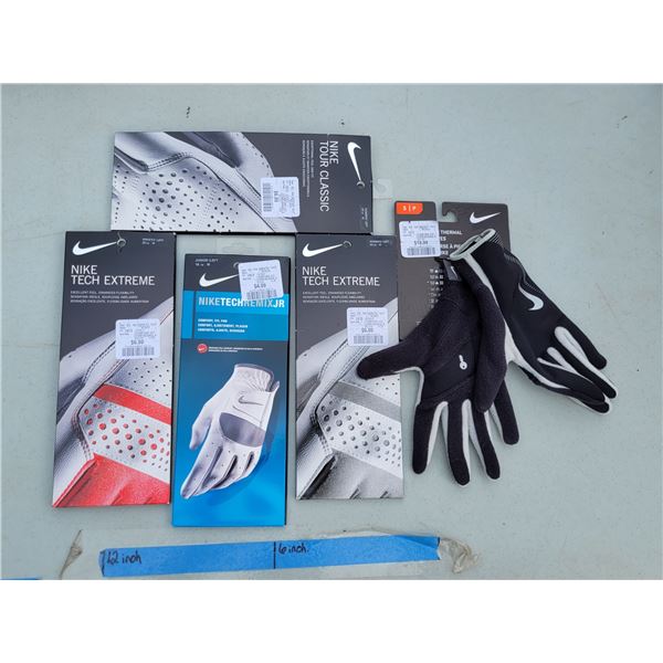 Glove Lot - 4x Nike Golf Gloves, Niek Thermal Gloves