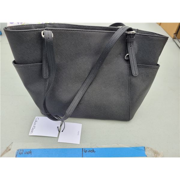 Large Calvin Klein Black Leather Purse