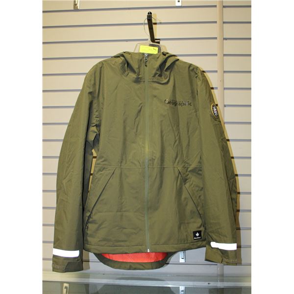 NATIONAL GEOGRAPHIC OLIVE GREEN HOODED JACKET W/