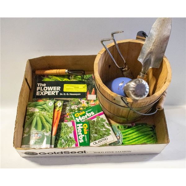 GARDENING - VEGETGABLE & HERB SEEDS, BOOK, WOOD