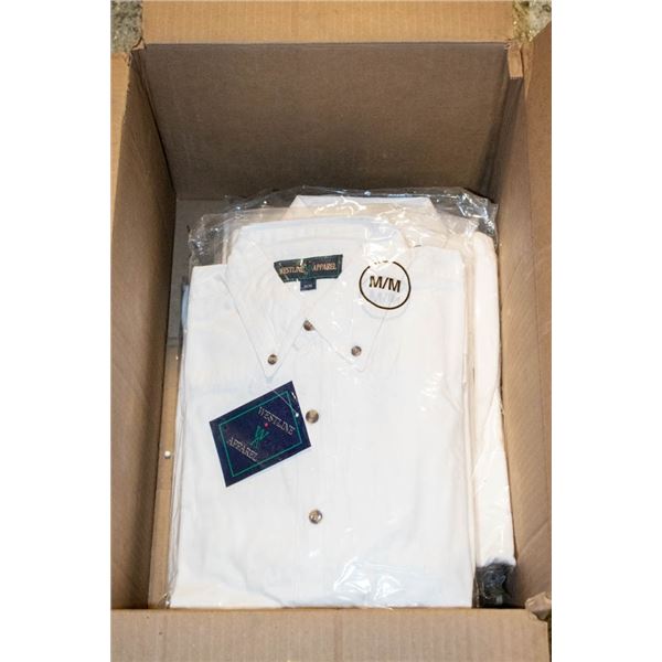 NEW MEN'S SHIRTS CASE OF 9 WHITE SIZE M