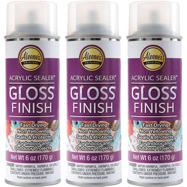 NEW 3 X 170G ALEENE'S ACRYLIC SEALER GLOSS FINISH