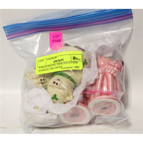 S&P SHAKERS; PORCELINE PIG, PINK PANATHER MARKED