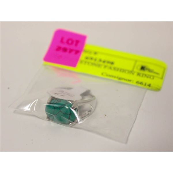 FAUX TURQUOISE STONE FASHION RING SZ 17