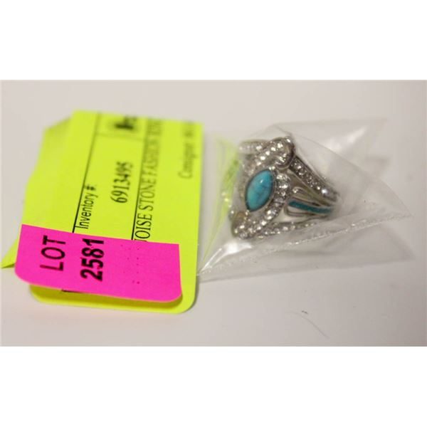 FAUX TURQUOISE STONE FASHION RING