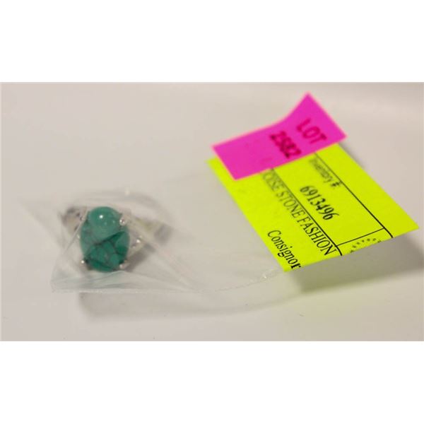 FAUX TURQUOISE STONE FASHION RING SZ18