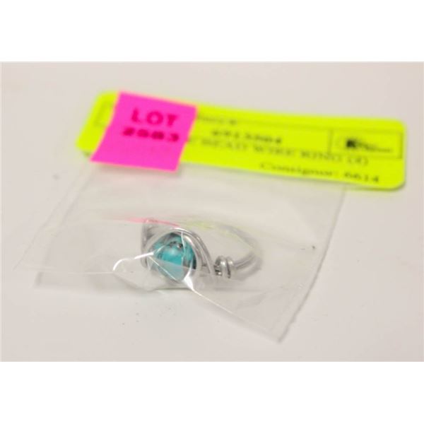 FAUX TURQUOISE BEAD WIRE RING