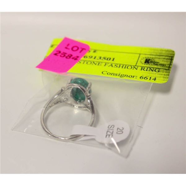 FAUX TURQUOISE STONE FASHION RING SZ 20