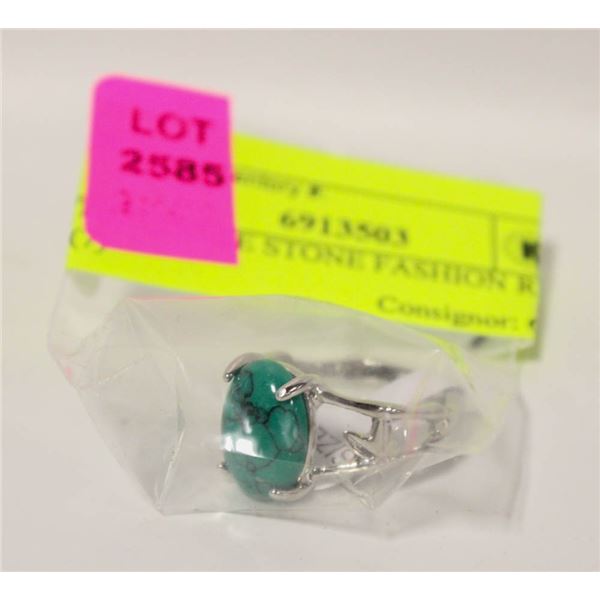 FAUX TURQUOISE STONE FASHION RING SZ 19