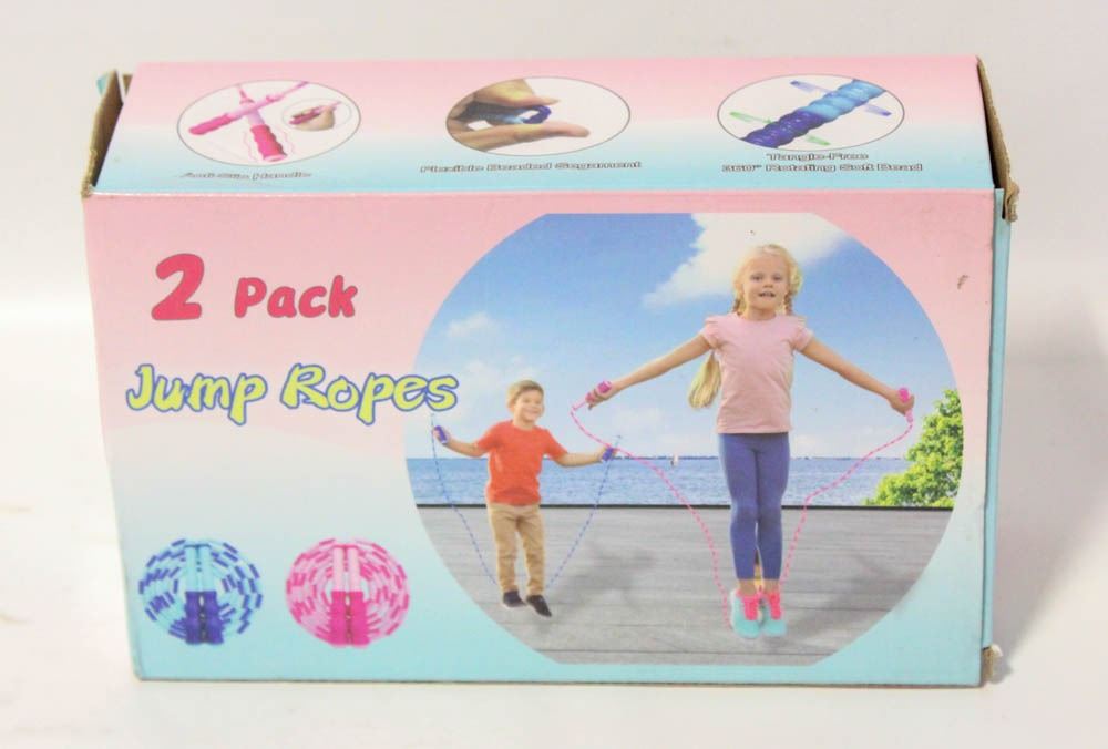 2 PACK SOFT BEADED JUMP ROPE ADJUSTABLE TANGLE FRE