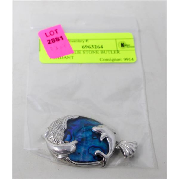 LARGE BLUE STONE BUTLER PENDANT