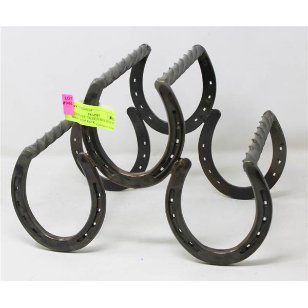 CUSTOM ST. CROIX FORGED HORSE SHOE WINE RACK