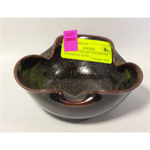 VINTAGE CERAMIC DECORATIVE HANDMADE BOWL