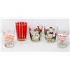 Image 1 : 5 VINTAGE DRINK GLASSES - 2 PHEASANTS, 2 SONG