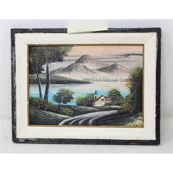SMALL FRAMED TEXTURED ORIGINAL OIL PAINTING