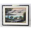 Image 1 : SMALL FRAMED TEXTURED ORIGINAL OIL PAINTING