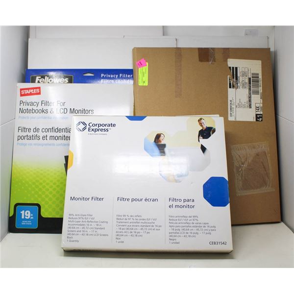 LOT OF 9 ASSORTED  PRIVACY COMPUTER  SCREEN COVERS