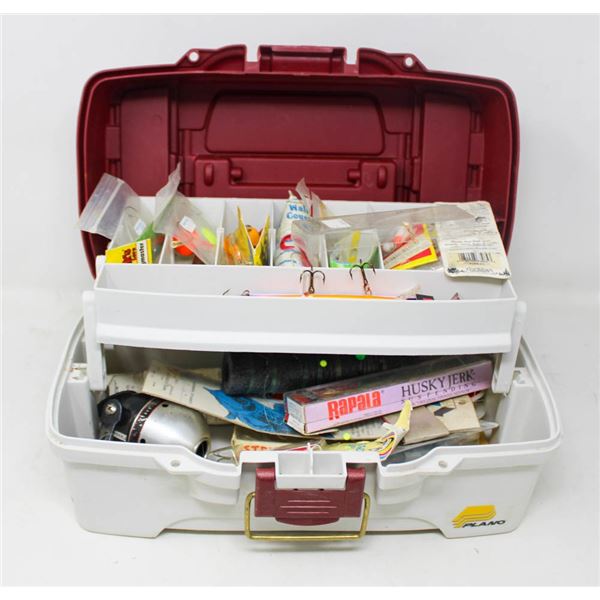 TACKLE BOX WITH NEW TACK AND A REEL