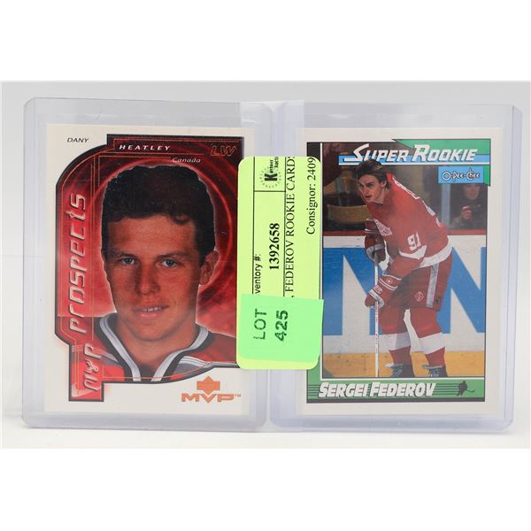 2 ROOKIE HOCKEY CARDS; HEATLY, & FEDEROV