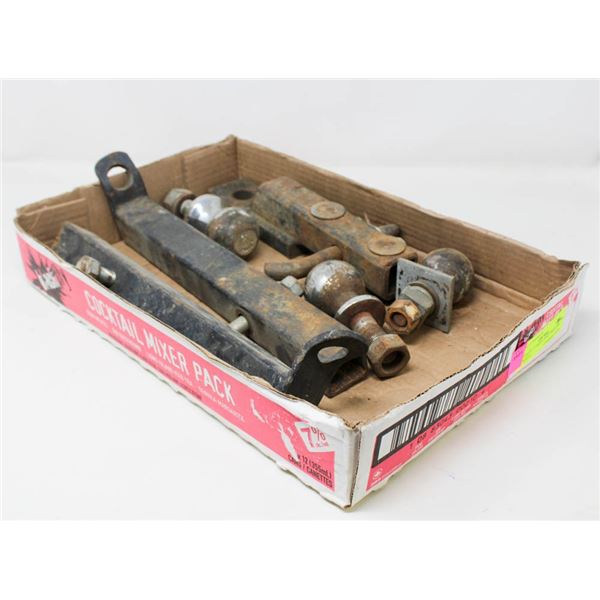 LOT OF 3 - 1" BALL AND TRAILER HITCHES