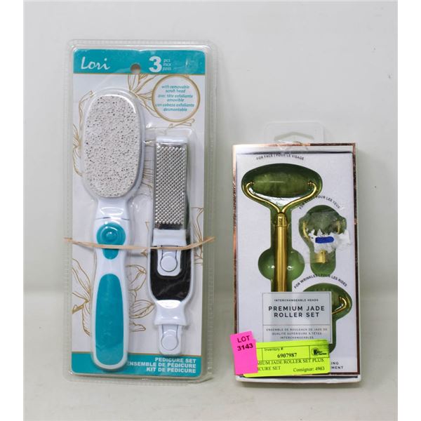 PREMIUM JADE ROLLER SET PLUS PEDICURE SET