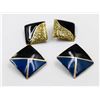 Image 1 : VINTAGE ENAMEL EAR RINGS 2 PAIRS