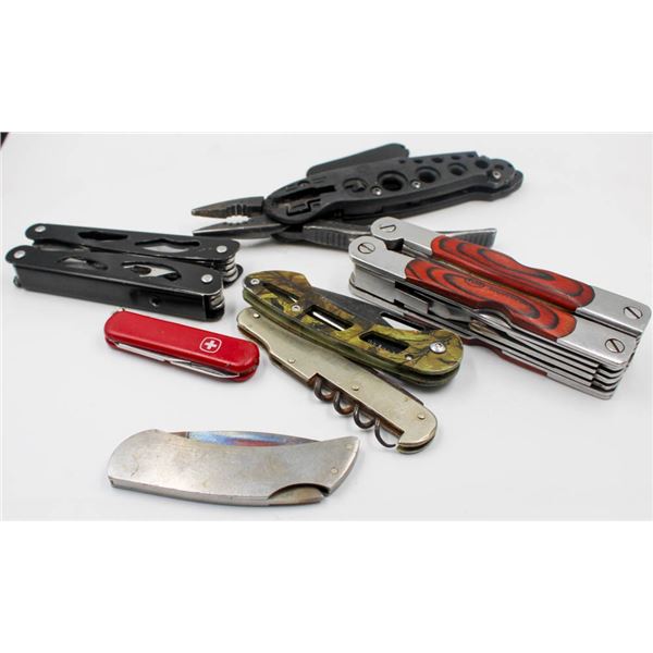 LOT OF MULTI TOOLS AND KNIVES