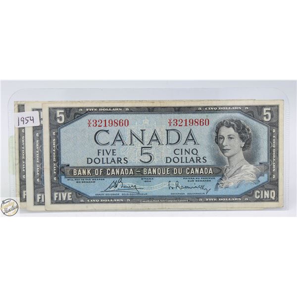 1954 CANADIAN 5.00 BILLS
