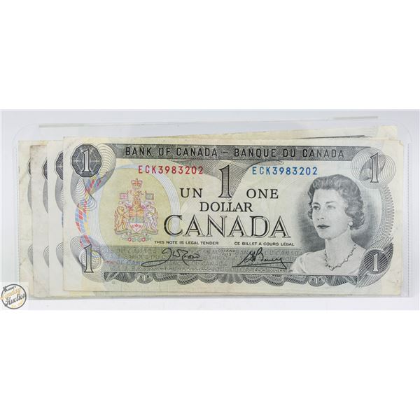 1973 CANADIAN 1.00 DOLLAR BILLS