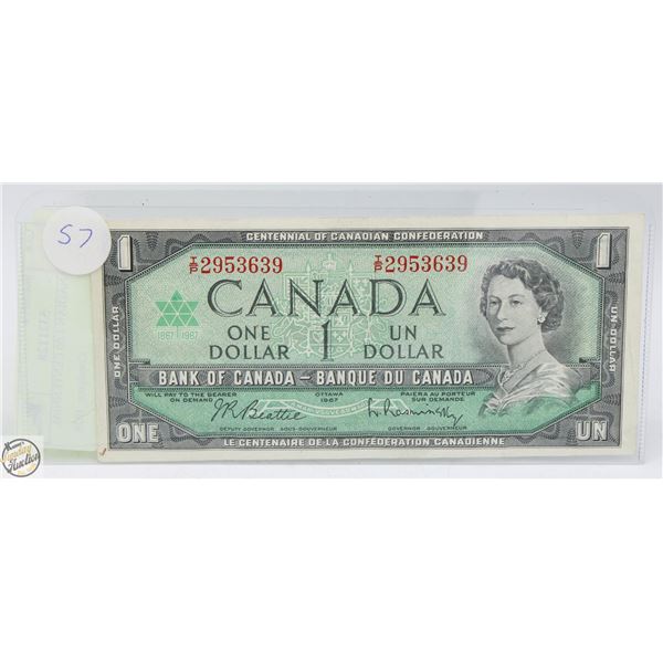 1967 CANADIAN 1.00 CENTENNIAL BILL