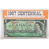 Image 1 : 1967 CANADIAN 1.00 CENTENNIAL BILL