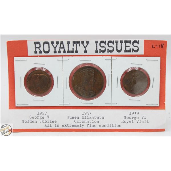 1937 - 1953 - 1939 ROYALTY COINS