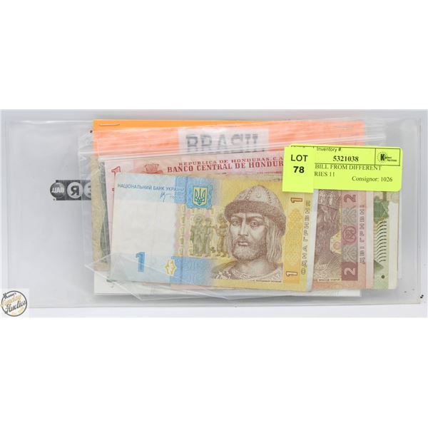 MIXED BILL FROM DIFFERENT COUNTRIES 11