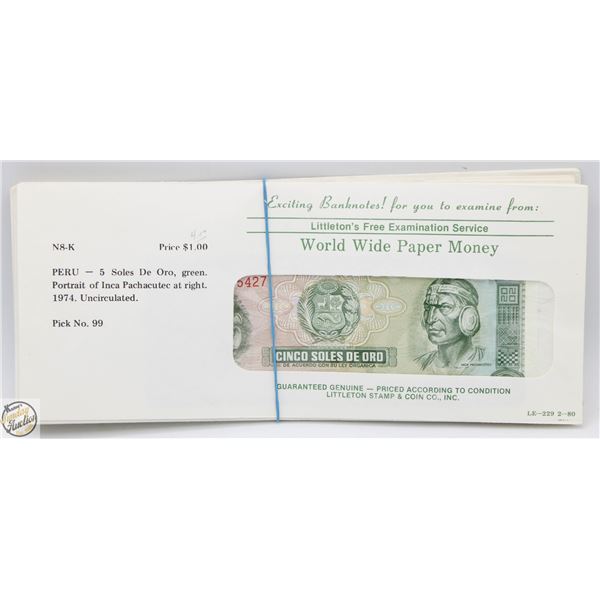 SET OF 13 DIFFERENT COUNTRYS BANKNOTES