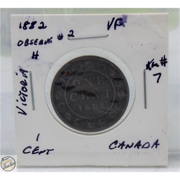 CDN CENT COIN COLLECTION OBSV#2 1882