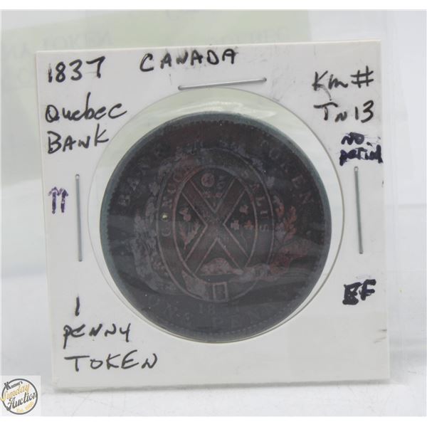 CDN COLLECTION 1837 QUEBEC PENNY TOKEN