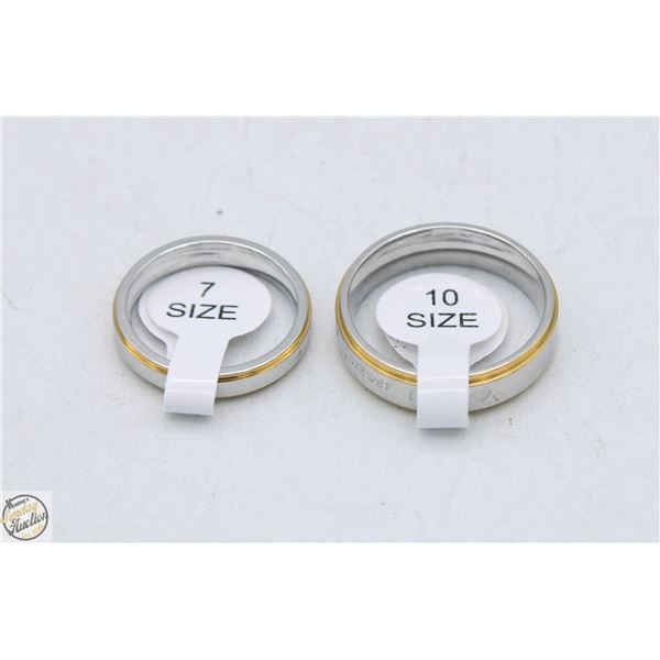 HIS AND HER RINGS SIZE 7 + 10