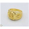 Image 1 : ORO LAMINADO MENS RING, GOLD TONE STYLE MONEY SIGN
