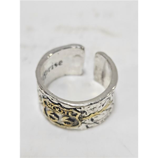 TWO TONE ROUTE 66 RING ICONIC HIGHWAY SIGN RING