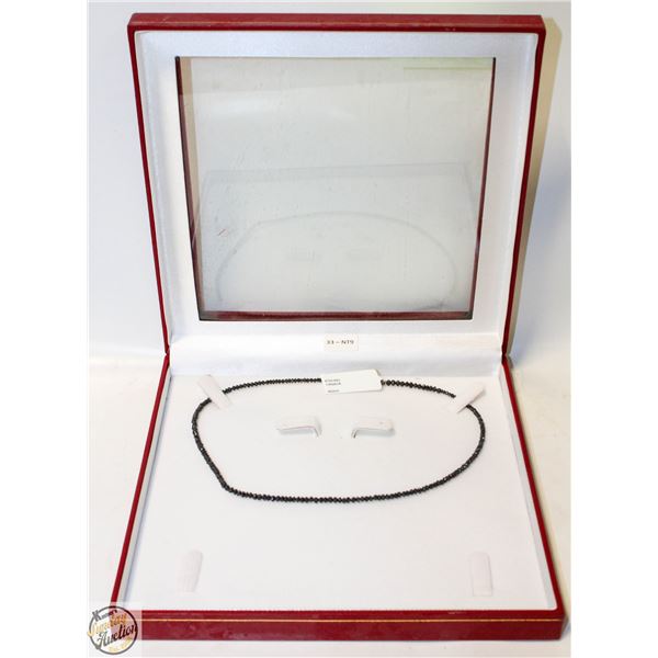 STAMPED 18K WHITE GOLD DIAMOND NECKLACE 27CT
