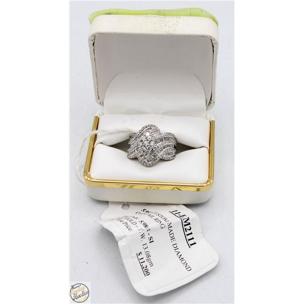 10KT GOLD CUSTOM 5.98CT DIAMOND COCKTAIL RING