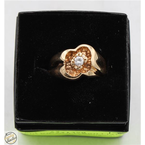 10KT YELLOW GOLD BRILLIANT CUT DIAMOND RING