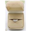 Image 1 : 14K WHITE GOLD TAPERED SOLID PIPE SHANK DIAMOND