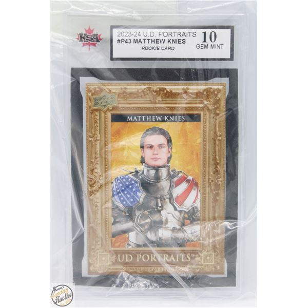 MATTHEW KNIES ROOKIE KSA 10 GEM GRADED