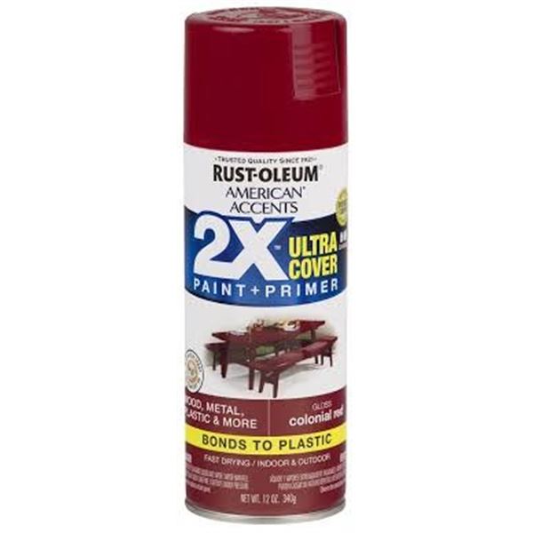 NEW 3 X 340G RUST-OLEUM PAINT + PRIMER COLONIAL RE