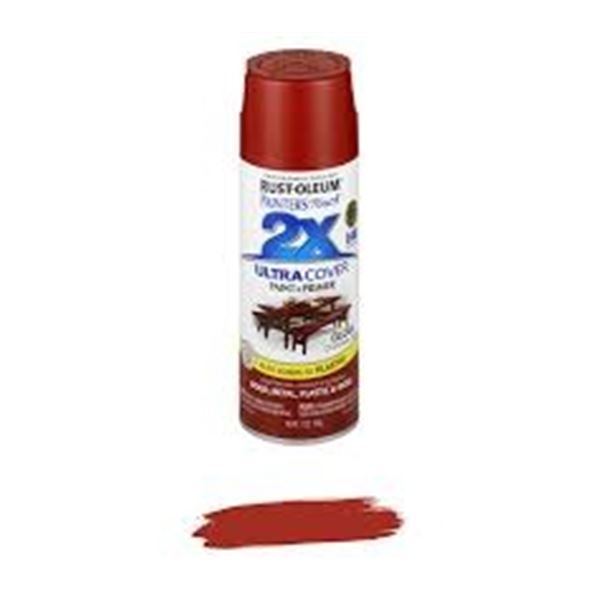 NEW 3 X 340G RUST-OLEUM PAINT + PRIMER SATIN RED