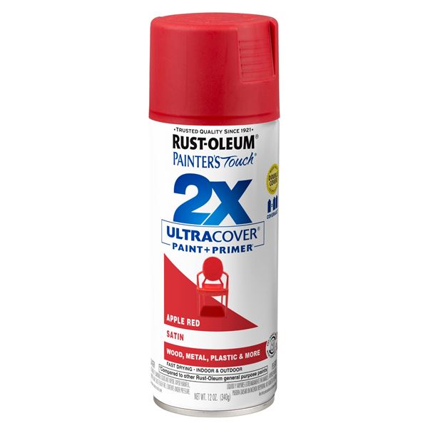 3 NEW RUST-OLEUM PAINTER'S TOUCH SATIN APPLE RED 2