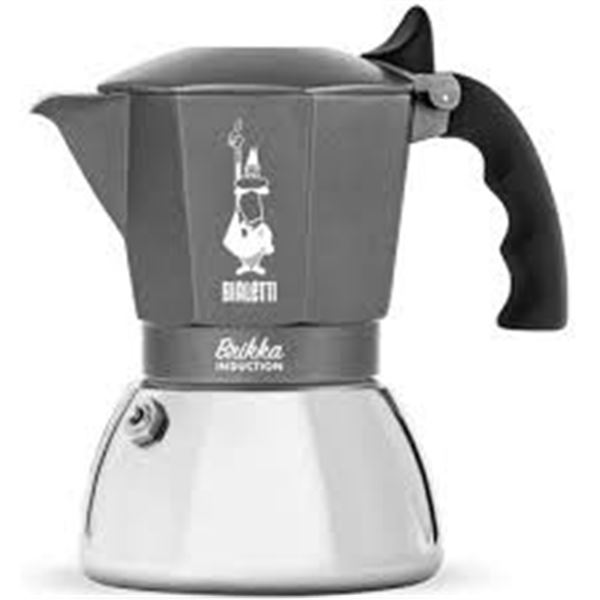 BRAND NEW 4 CUP BIALETTI BRIKKA INDUCTION GREY